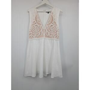 Lulus Florentia White Crochet Lace Skater Dress Women's XL Bridal Shower Sexy